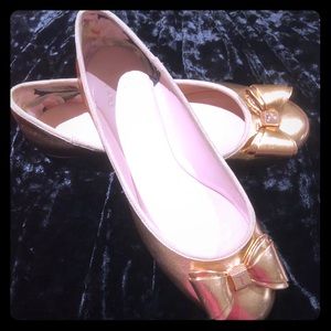 TED BAKER Womens Immet Rose Gold Ballet Flats NEW